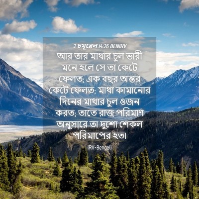 Picture 04 - 2 চমূৱেল 14:26 BENIRV - আর তার মাথার চুল - Bible Verse Picture