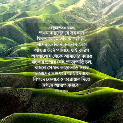 Picture 04 - 2 চমূৱেল 15:14 BENIRV - তখন দায়ূদের যে সব - Bible Verse Picture