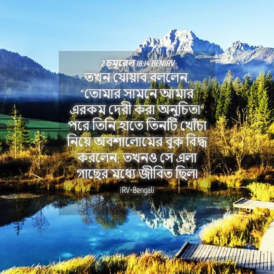 Picture 04 - 2 চমূৱেল 18:14 BENIRV - তখন যোয়াব বললেন, - Bible Verse Picture