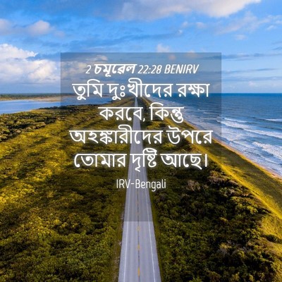 Picture 04 - 2 চমূৱেল 22:28 BENIRV - তুমি দুঃখীদের - Bible Verse Picture