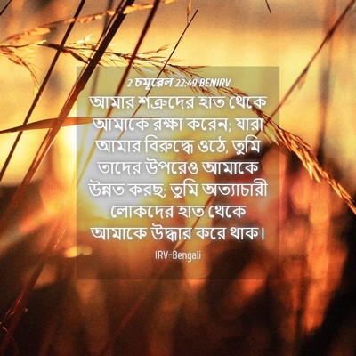 Picture 04 - 2 চমূৱেল 22:49 BENIRV - আমার শত্রুদের হাত - Bible Verse Picture