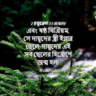 Picture 04 - 2 চমূৱেল 3:5 BENIRV - এবং ষষ্ঠ - Bible Verse Picture