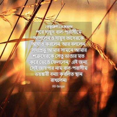 Picture 04 - 2 চমূৱেল 5:20 BENIRV - পরে দায়ূদ - Bible Verse Picture