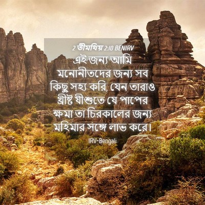 Picture 04 - 2 তীমথিয় 2:10 BENIRV - এই জন্য আমি - Bible Verse Picture