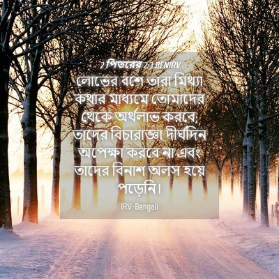 Picture 04 - 2 পিতরের 2:3 BENIRV - লোভের বশে তারা - Bible Verse Picture