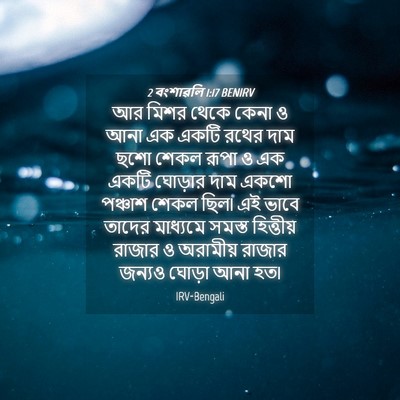 Picture 04 - 2 বংশাৱলি 1:17 BENIRV - আর মিশর থেকে কেনা ও - Bible Verse Picture