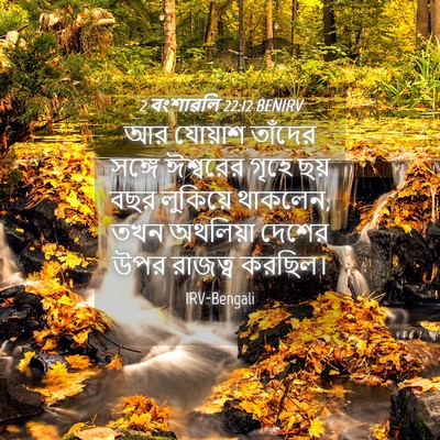 Picture 04 - 2 বংশাৱলি 22:12 BENIRV - আর যোয়াশ তাঁদের - Bible Verse Picture