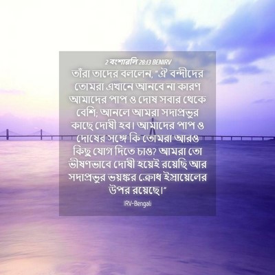 Picture 04 - 2 বংশাৱলি 28:13 BENIRV - তাঁরা তাদের বললেন, - Bible Verse Picture