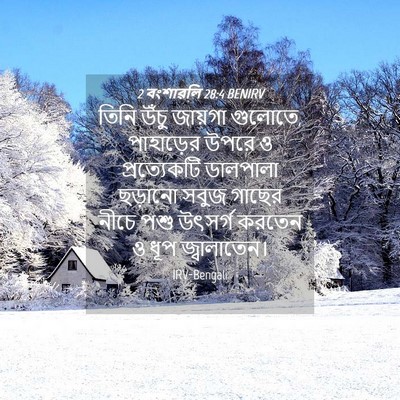 Picture 04 - 2 বংশাৱলি 28:4 BENIRV - তিনি উঁচু জায়গা - Bible Verse Picture