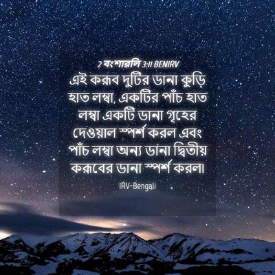 Picture 04 - 2 বংশাৱলি 3:11 BENIRV - এই করূব দুটির ডানা - Bible Verse Picture