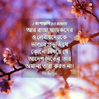 Picture 04 - 2 বংশাৱলি 8:15 BENIRV - আর রাজা যাজকদের ও - Bible Verse Picture