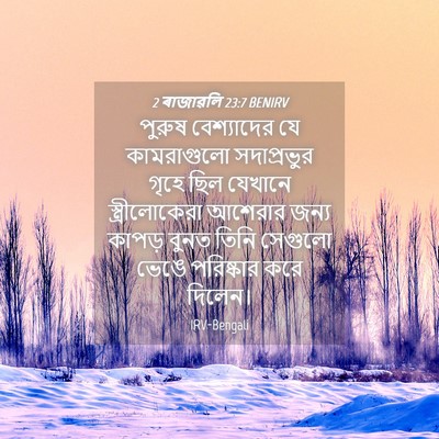 Picture 04 - 2 ৰাজাৱলি 23:7 BENIRV - পুরুষ বেশ্যাদের - Bible Verse Picture