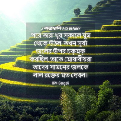 Picture 04 - 2 ৰাজাৱলি 3:22 BENIRV - পরে তারা খুব সকালে - Bible Verse Picture