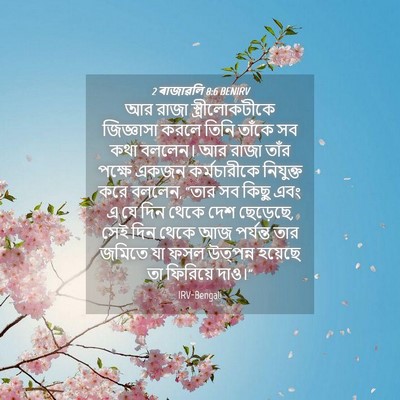Picture 04 - 2 ৰাজাৱলি 8:6 BENIRV - আর রাজা - Bible Verse Picture