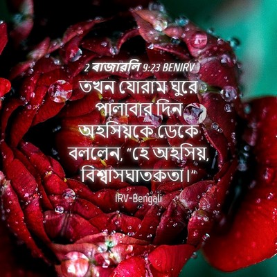 Picture 04 - 2 ৰাজাৱলি 9:23 BENIRV - তখন যোরাম ঘুরে - Bible Verse Picture