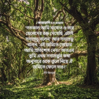 Picture 04 - 2 ৰাজাৱলি 9:26 BENIRV - ‘গতকাল আমি নাবোত ও - Bible Verse Picture