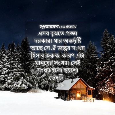 Picture 04 - पপ্রত্যাদেশ 13:18 BENIRV - এসব বুঝতে প্রজ্ঞা - Bible Verse Picture