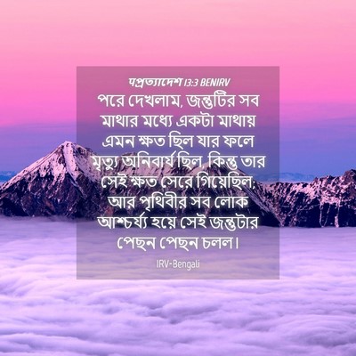 Picture 04 - पপ্রত্যাদেশ 13:3 BENIRV - পরে দেখলাম, - Bible Verse Picture
