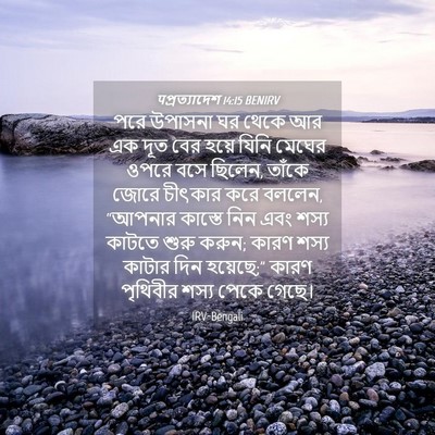 Picture 04 - पপ্রত্যাদেশ 14:15 BENIRV - পরে উপাসনা ঘর থেকে - Bible Verse Picture