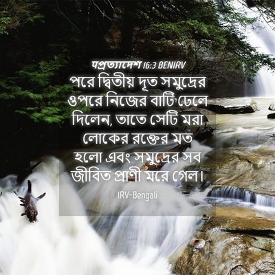 Picture 04 - पপ্রত্যাদেশ 16:3 BENIRV - পরে দ্বিতীয় দূত - Bible Verse Picture