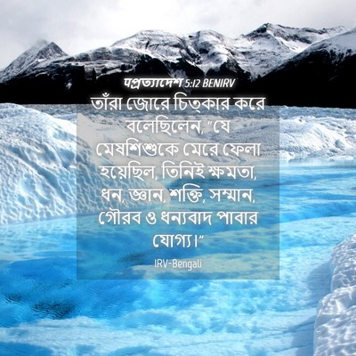 Picture 04 - पপ্রত্যাদেশ 5:12 BENIRV - তাঁরা জোরে - Bible Verse Picture