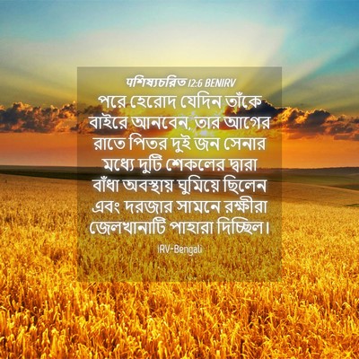 Picture 04 - पশিষ্যচরিত 12:6 BENIRV - পরে হেরোদ যেদিন - Bible Verse Picture
