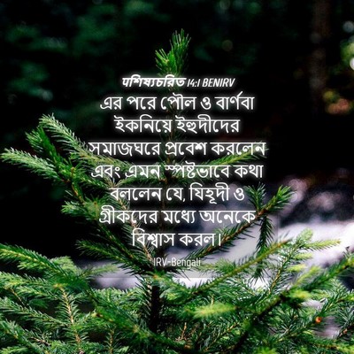 Picture 04 - पশিষ্যচরিত 14:1 BENIRV - এর পরে পৌল ও - Bible Verse Picture