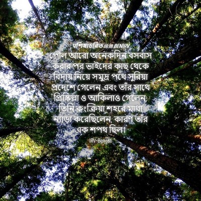 Picture 04 - पশিষ্যচরিত 18:18 BENIRV - পৌল আরো অনেকদিন - Bible Verse Picture