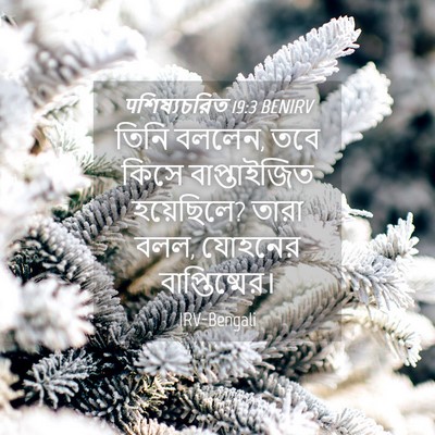 Picture 04 - पশিষ্যচরিত 19:3 BENIRV - তিনি বললেন, তবে - Bible Verse Picture