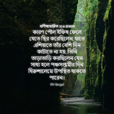 Picture 04 - पশিষ্যচরিত 20:16 BENIRV - কারণ পৌল ইফিষ ফেলে - Bible Verse Picture