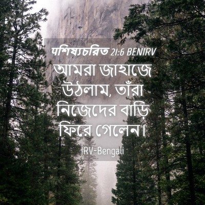 Picture 04 - पশিষ্যচরিত 21:6 BENIRV - আমরা জাহাজে উঠলাম, - Bible Verse Picture