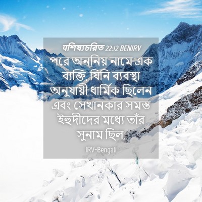 Picture 04 - पশিষ্যচরিত 22:12 BENIRV - পরে অননিয় নামে এক - Bible Verse Picture