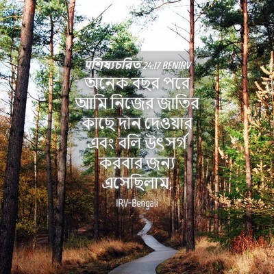 Picture 04 - पশিষ্যচরিত 24:17 BENIRV - অনেক বছর পরে আমি - Bible Verse Picture