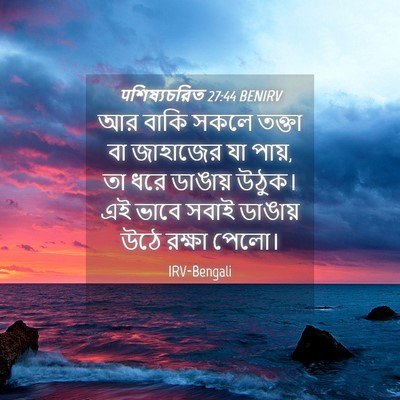 Picture 04 - पশিষ্যচরিত 27:44 BENIRV - আর বাকি সকলে তক্তা - Bible Verse Picture