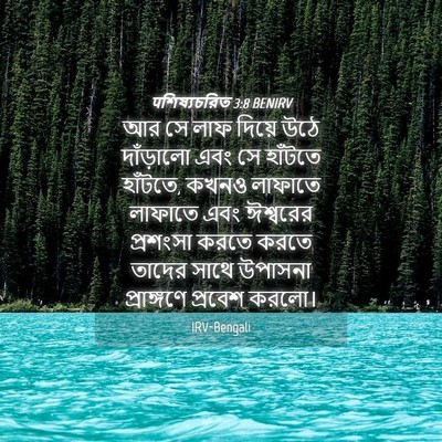 Picture 04 - पশিষ্যচরিত 3:8 BENIRV - আর সে লাফ দিয়ে উঠে - Bible Verse Picture