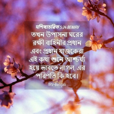 Picture 04 - पশিষ্যচরিত 5:24 BENIRV - তখন উপাসনা ঘরের - Bible Verse Picture