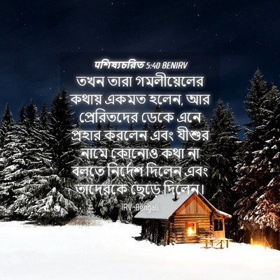 Picture 04 - पশিষ্যচরিত 5:40 BENIRV - তখন তারা - Bible Verse Picture
