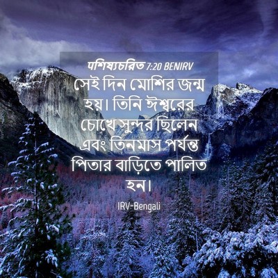Picture 04 - पশিষ্যচরিত 7:20 BENIRV - সেই দিন মোশির জন্ম - Bible Verse Picture