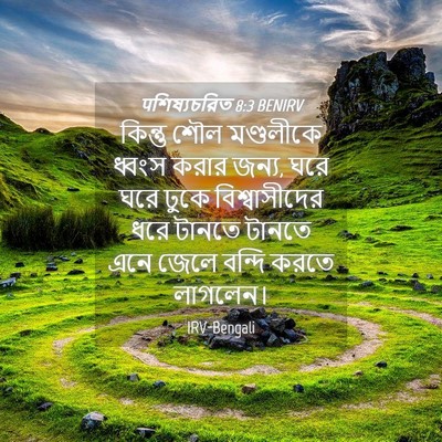 Picture 04 - पশিষ্যচরিত 8:3 BENIRV - কিন্তু শৌল - Bible Verse Picture