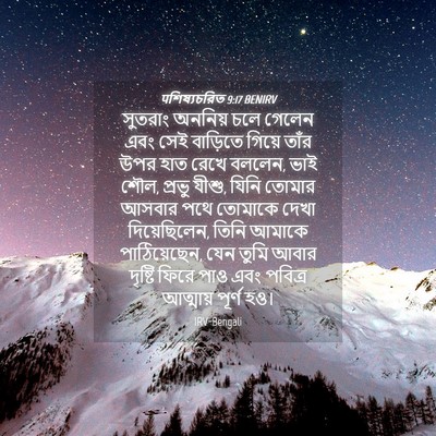 Picture 04 - पশিষ্যচরিত 9:17 BENIRV - সুতরাং অননিয় চলে - Bible Verse Picture