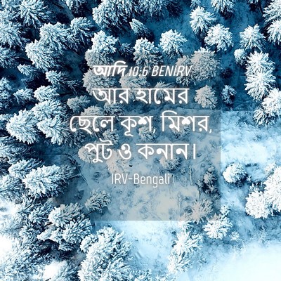 Picture 04 - আদি 10:6 BENIRV - আর হামের ছেলে কূশ, - Bible Verse Picture