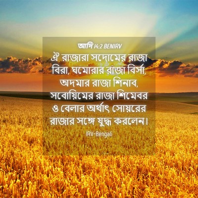 Picture 04 - আদি 14:2 BENIRV - ঐ রাজারা সদোমের - Bible Verse Picture