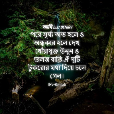 Picture 04 - আদি 15:17 BENIRV - পরে সূর্য্য অস্ত - Bible Verse Picture