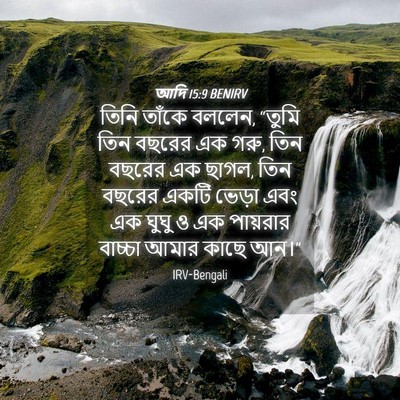 Picture 04 - আদি 15:9 BENIRV - তিনি তাঁকে বললেন, - Bible Verse Picture