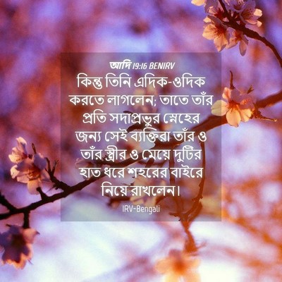 Picture 04 - আদি 19:16 BENIRV - কিন্তু তিনি - Bible Verse Picture