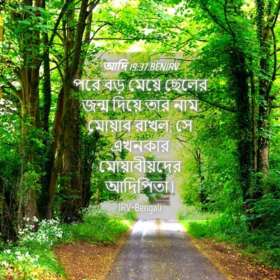 Picture 04 - আদি 19:37 BENIRV - পরে বড় মেয়ে - Bible Verse Picture