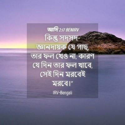Picture 04 - আদি 2:17 BENIRV - কিন্তু - Bible Verse Picture