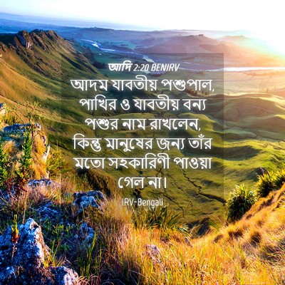 Picture 04 - আদি 2:20 BENIRV - আদম যাবতীয় - Bible Verse Picture