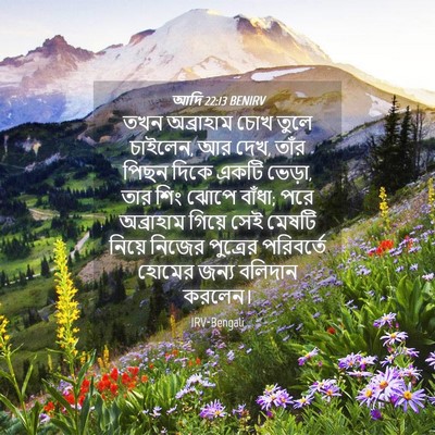 Picture 04 - আদি 22:13 BENIRV - তখন অব্রাহাম চোখ - Bible Verse Picture