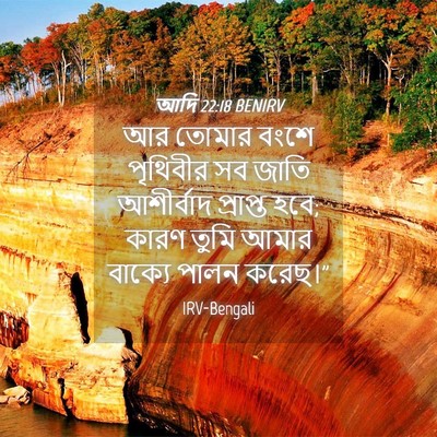 Picture 04 - আদি 22:18 BENIRV - আর তোমার বংশে - Bible Verse Picture